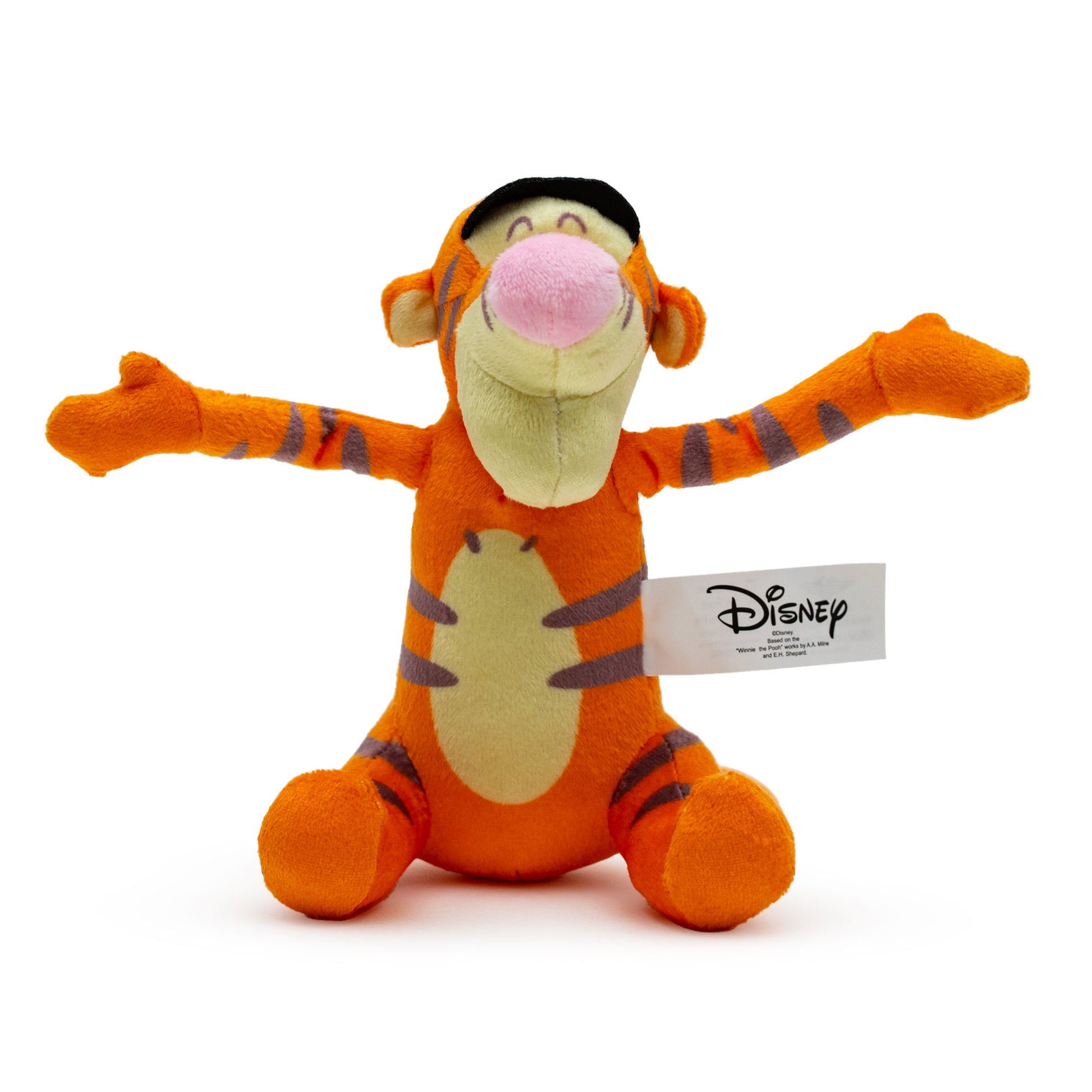 Dog Toy Squeaker Plush - Winnie the Pooh Tiggers Arms Up Sitting Pose Dog Toy Squeaky Plush Disney