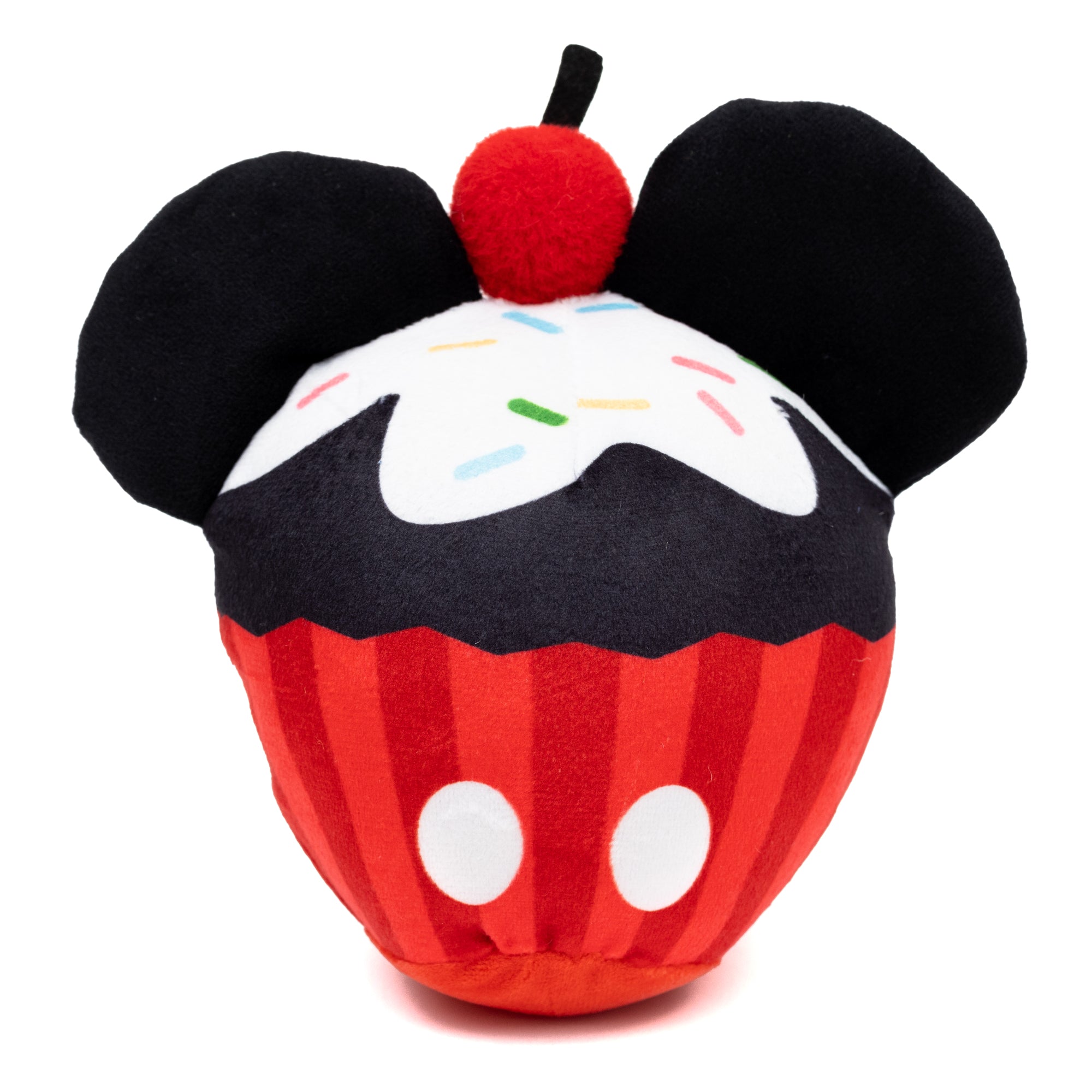 Dog Toy Squeaker Plush - Mickey Mouse Cupcake with Ears Red Dog Toy Squeaky Plush Disney