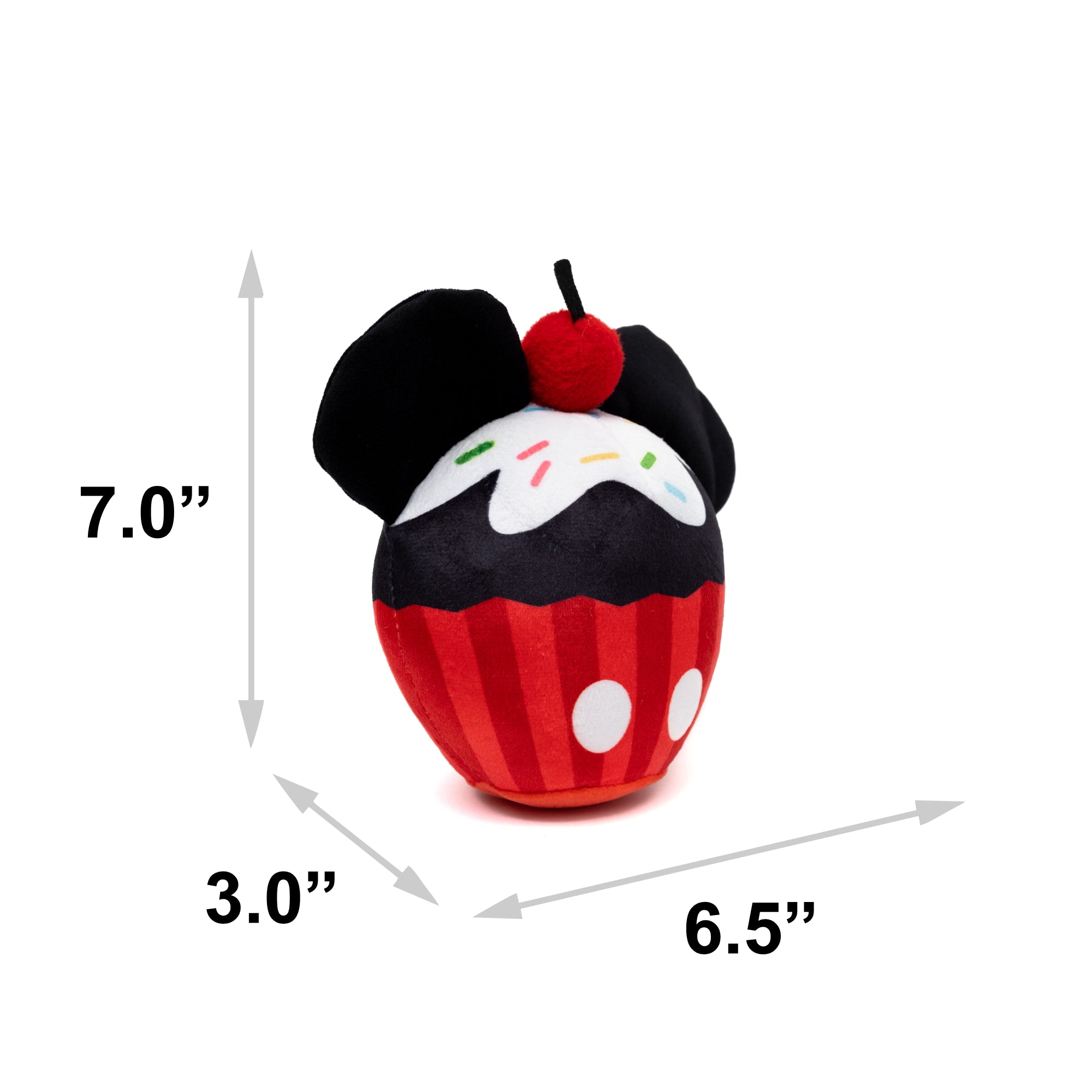 Dog Toy Squeaker Plush - Mickey Mouse Cupcake with Ears Red Dog Toy Squeaky Plush Disney