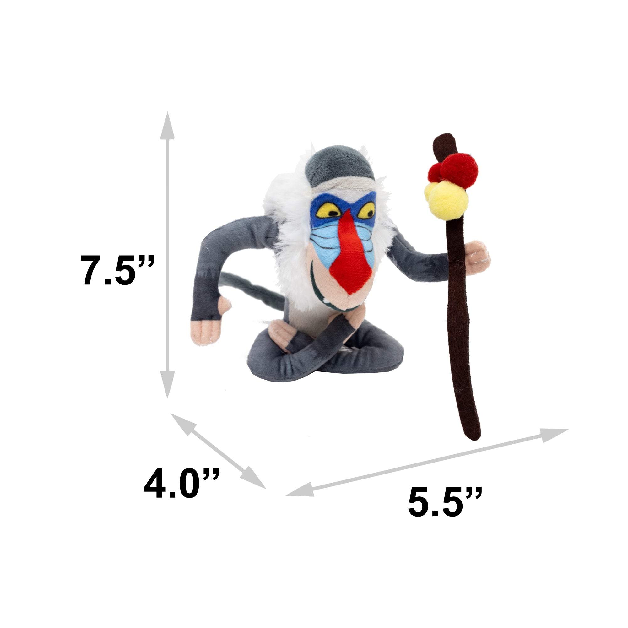 Dog Toy Squeaker Plush - Disney The Lion King Rafiki Full Body Pose Dog Toy Squeaky Plush Disney