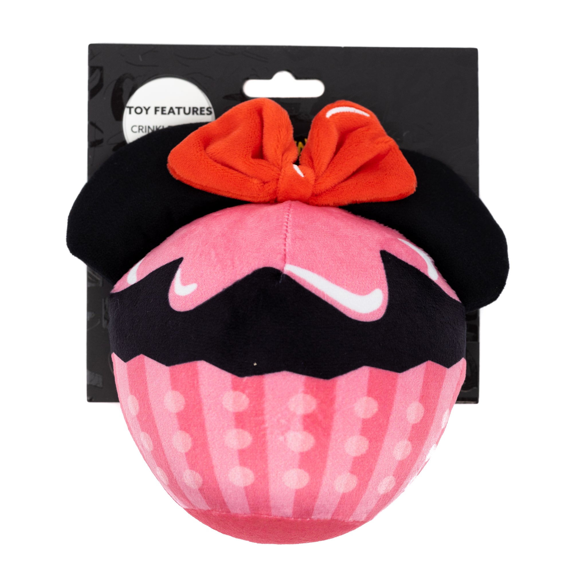 Dog Toy Squeaker Plush - Minnie Mouse Cupcake with Ears and Bow Dog Toy Squeaky Plush Disney