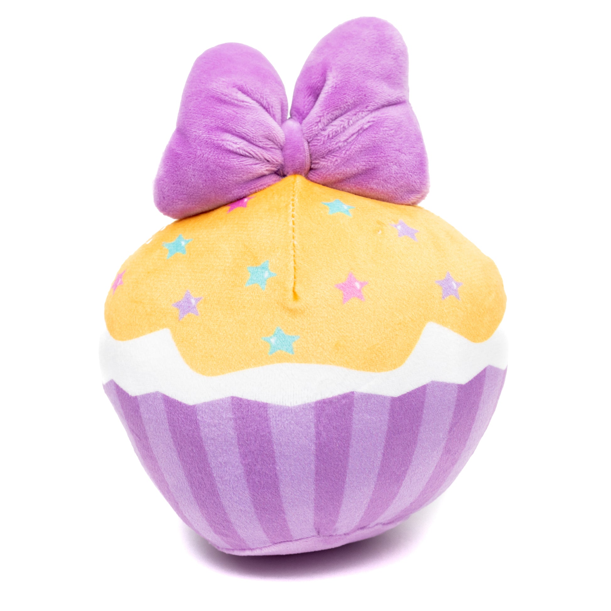 Dog Toy Squeaker Plush - Daisy Duck Script Cupcake with Pink Bow Dog Toy Squeaky Plush Disney