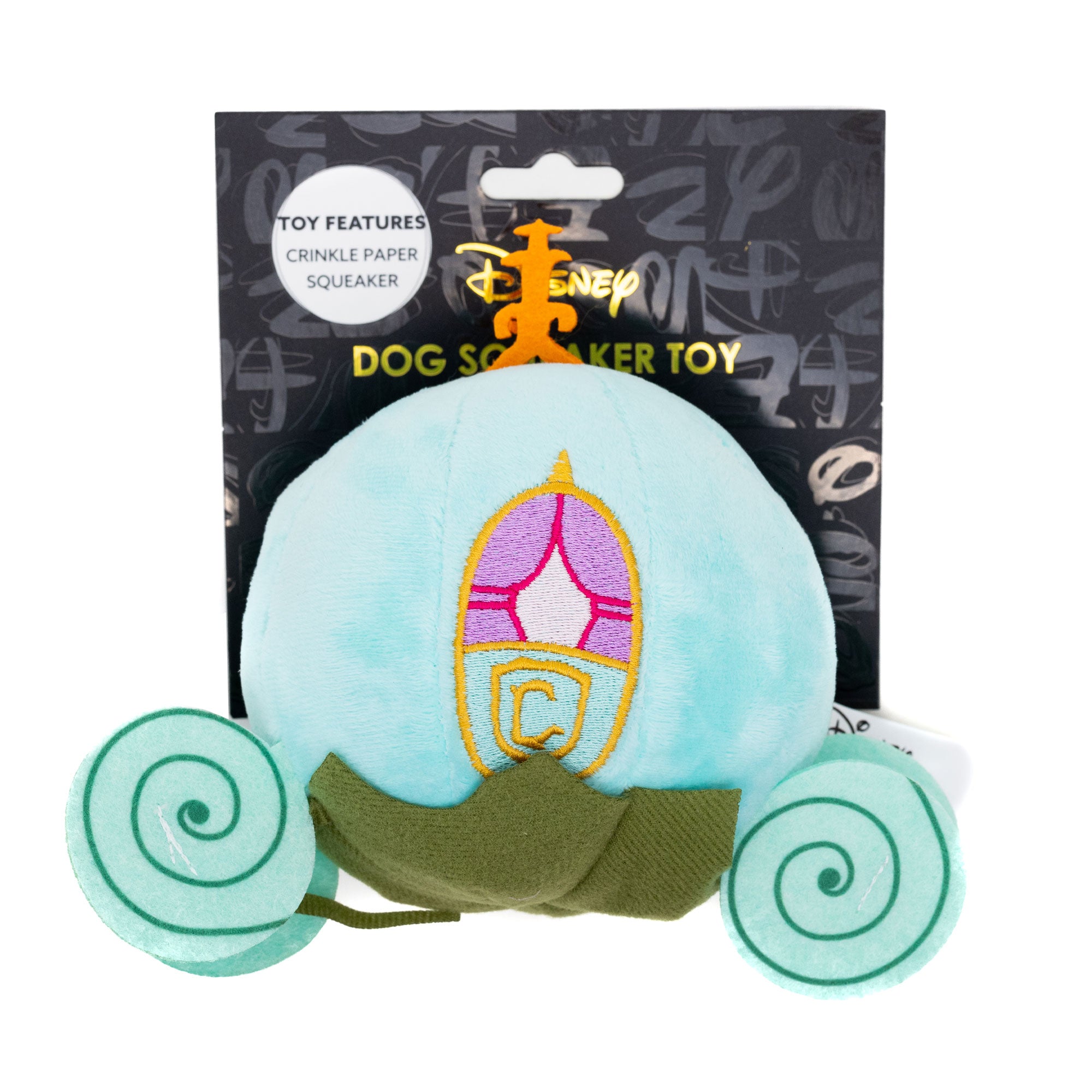 Dog Toy Squeaker Plush - Cinderella Pumpkin Carriage Light Blue Dog Toy Squeaky Plush Disney