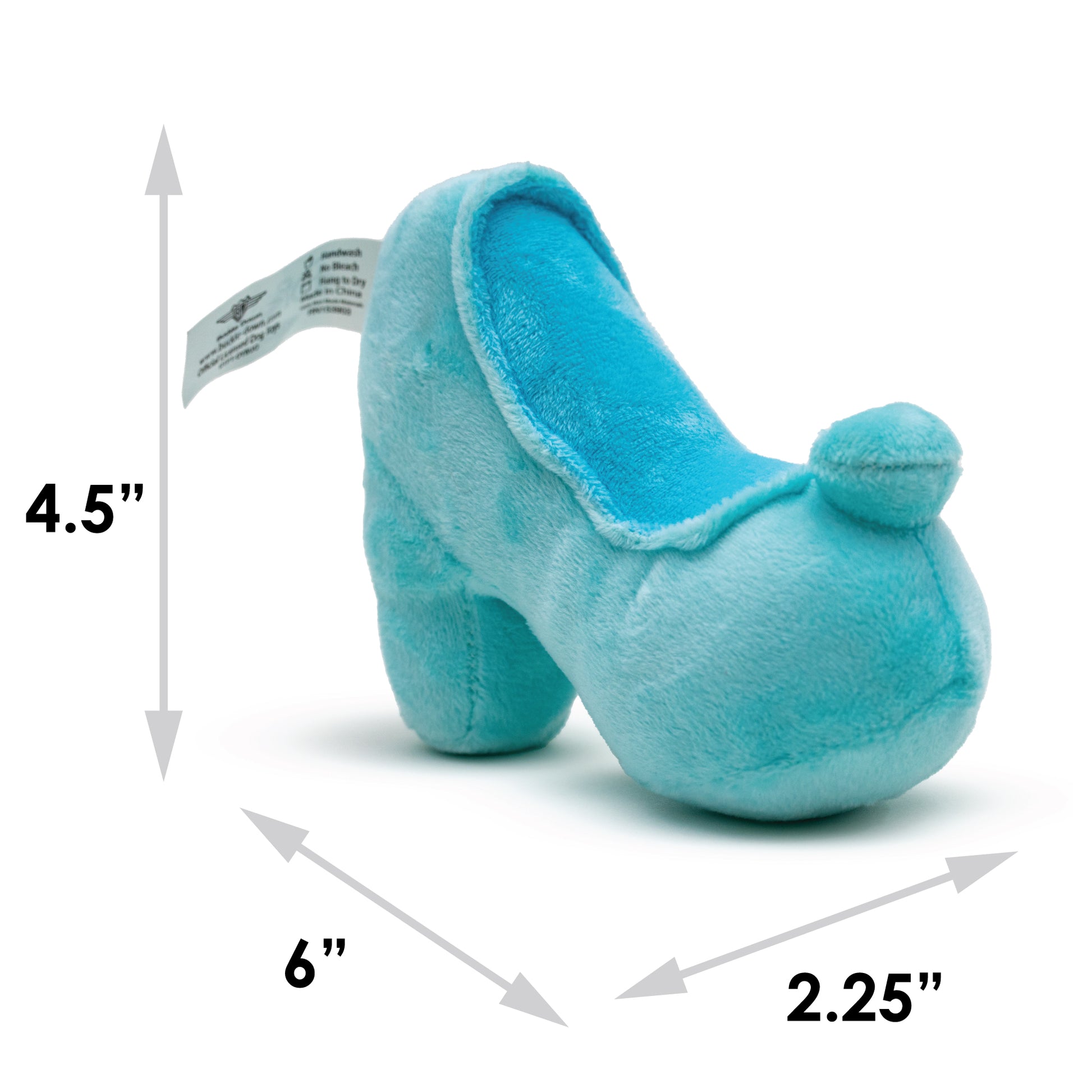 Dog Toy Squeaker Plush - Cinderella Slipper Replica Light Blue Dog Toy Squeaky Plush Disney
