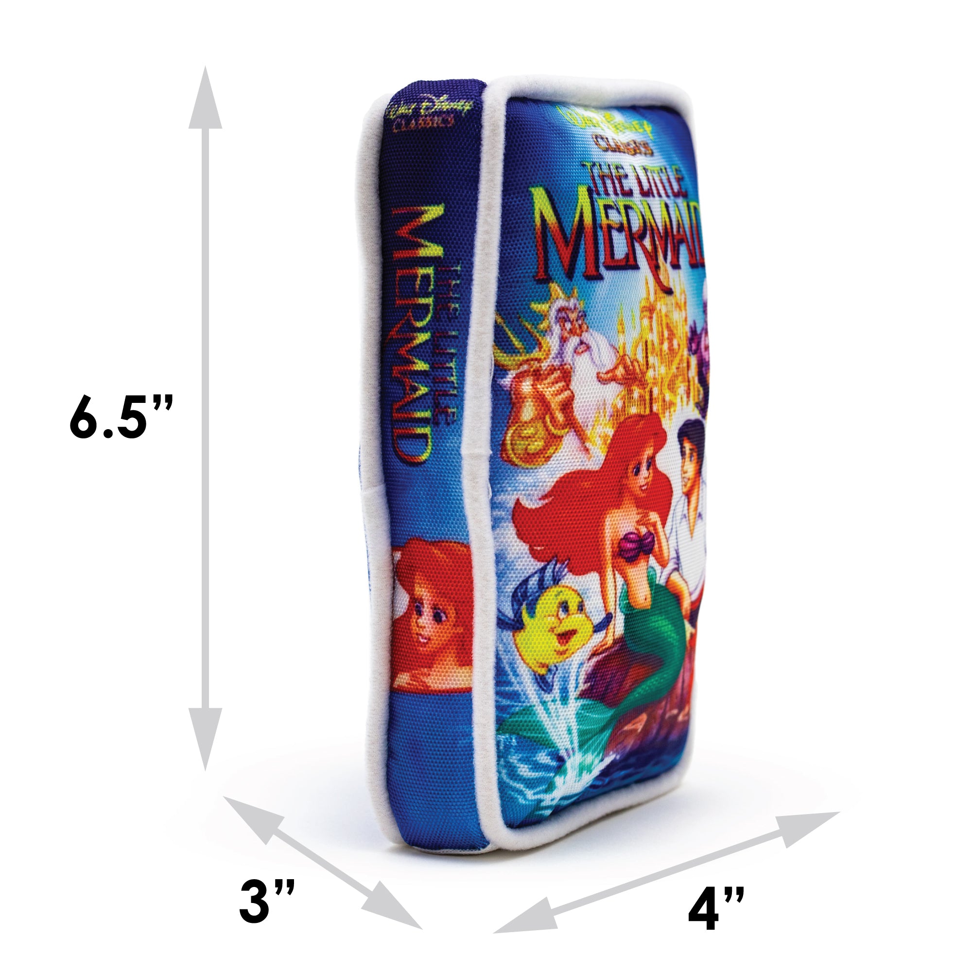 Dog Toy Squeaker Plush - Disney The Little Mermaid VHS Tape Replica Dog Toy Squeaky Plush Disney