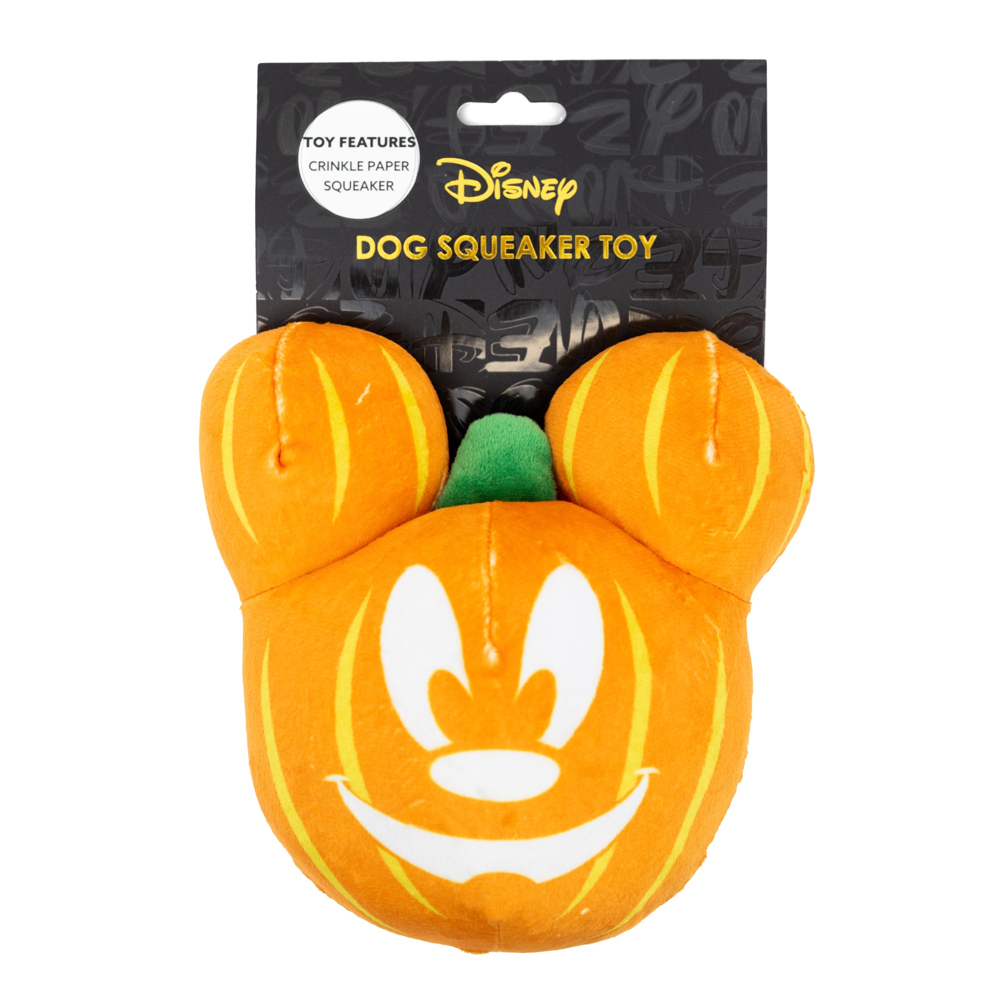 Dog Toy Squeaker Plush - Disney Halloween Mickey Mouse Pumpkin Face Dog Toy Squeaky Plush Disney