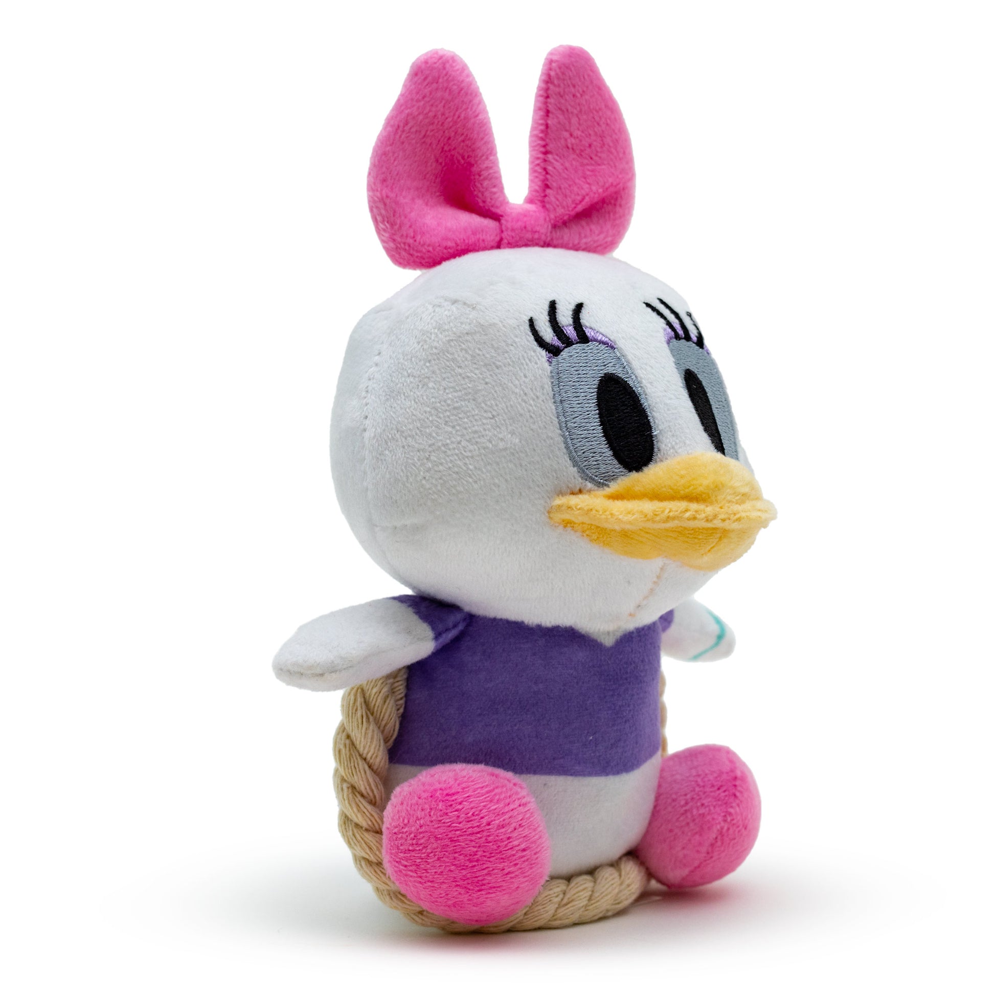 Dog Toy Squeaker Plush with Rope - Disney Daisy Duck Chibi Sitting Pose Dog Toy Squeaky Plush Disney