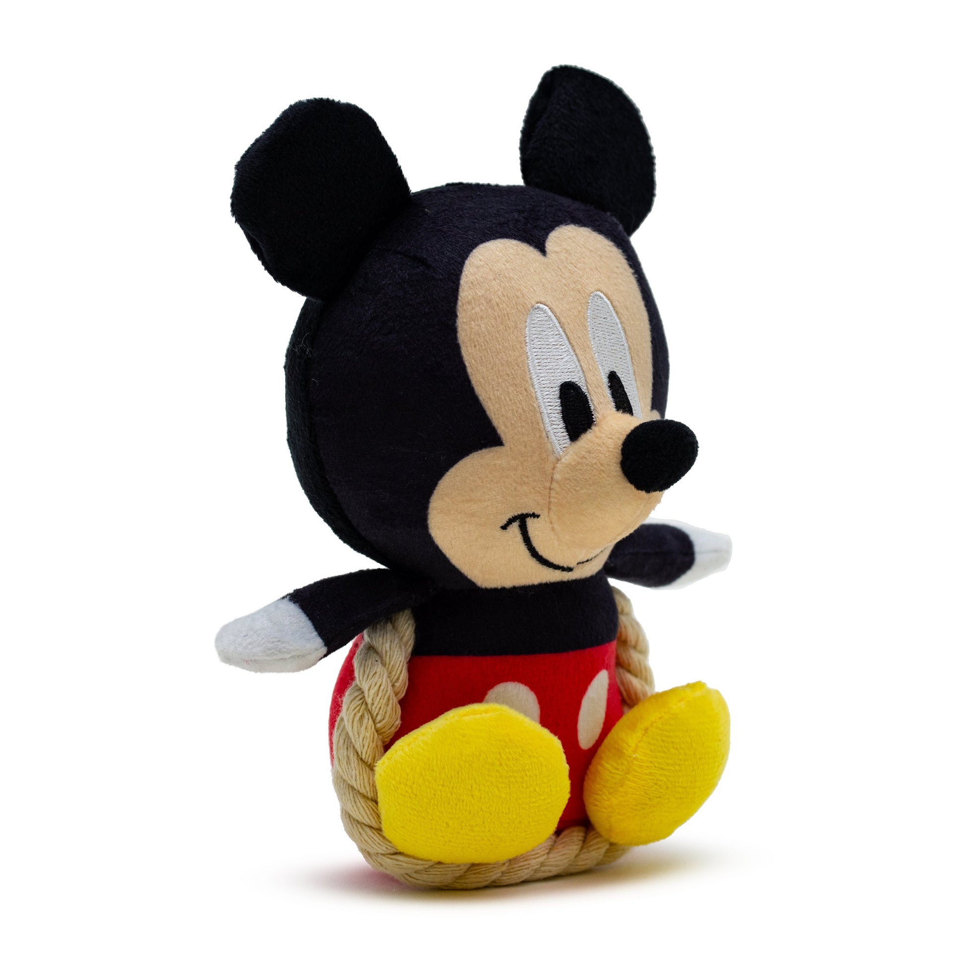 Dog Toy Squeaker Plush with Rope - Disney Mickey Mouse Chibi Sitting Pose Dog Toy Squeaky Plush Disney
