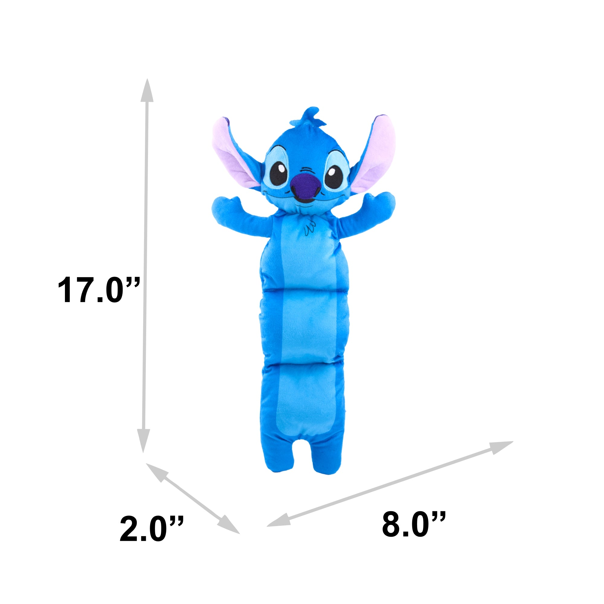 Dog Toy Multi Squeaker Plush - Lilo and Stitch Stitch Arms Up Pose Blue Dog Toy Squeaky Plush Disney