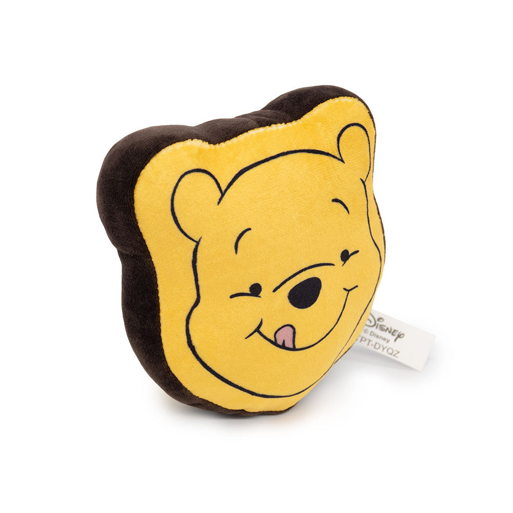 Dog Toy Squeaker Plush - Winnie the Pooh Smiling Face Yellow Dog Toy Squeaky Plush Disney