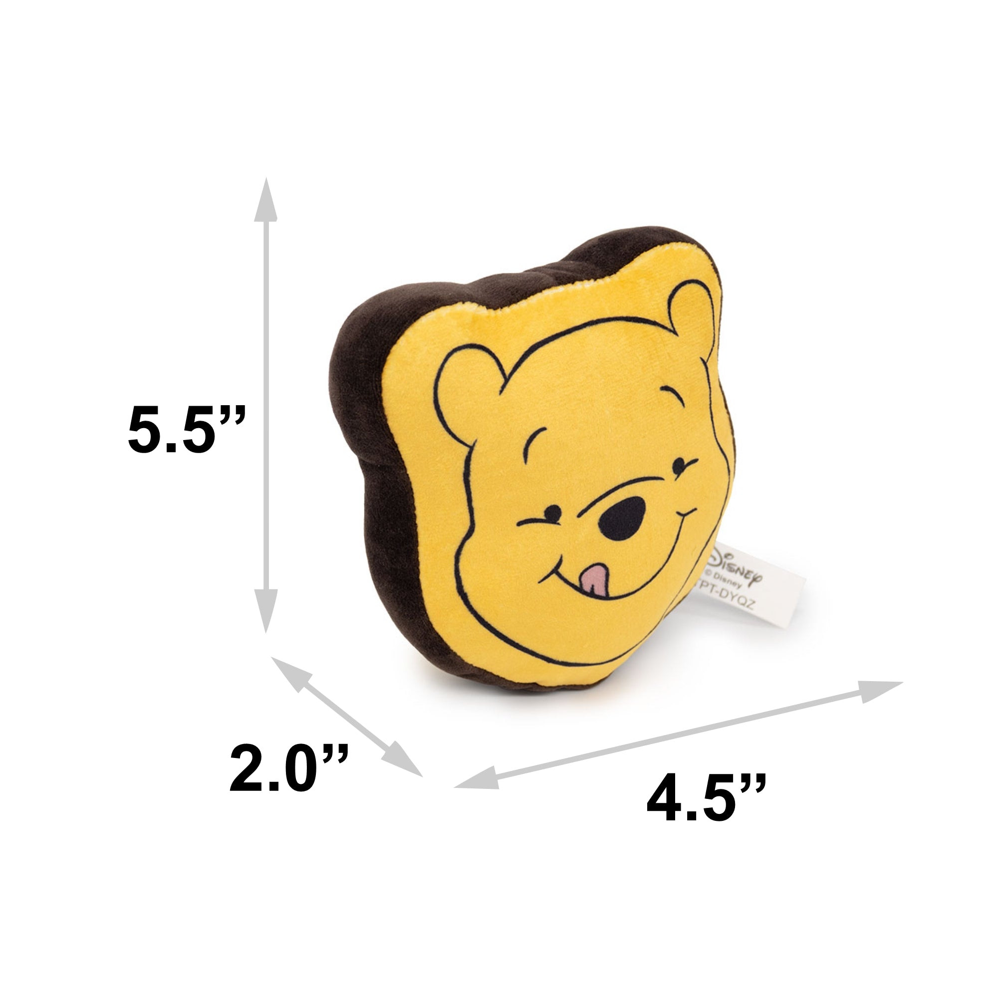 Dog Toy Squeaker Plush - Winnie the Pooh Smiling Face Yellow Dog Toy Squeaky Plush Disney