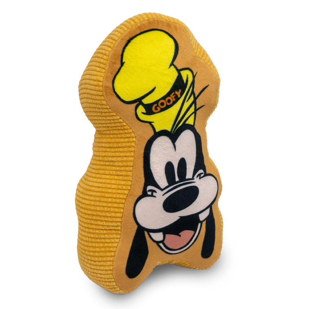 Dog Toy Squeaker Plush - Disney Goofy Smiling Face Golden Yellow Dog Toy Squeaky Plush Disney