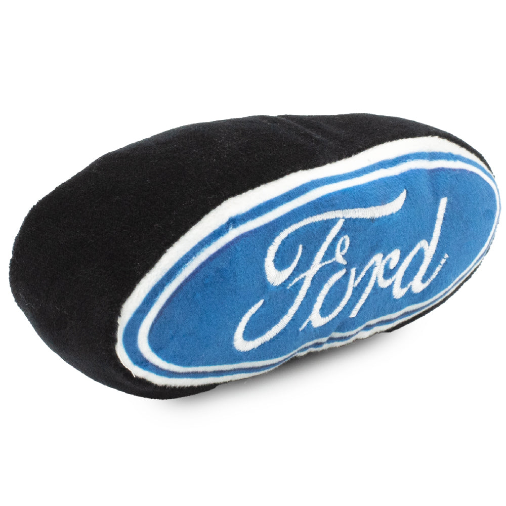 Dog Toy Squeaker Plush - FORD Script Oval Blue White Dog Toy Squeaky Plush Ford