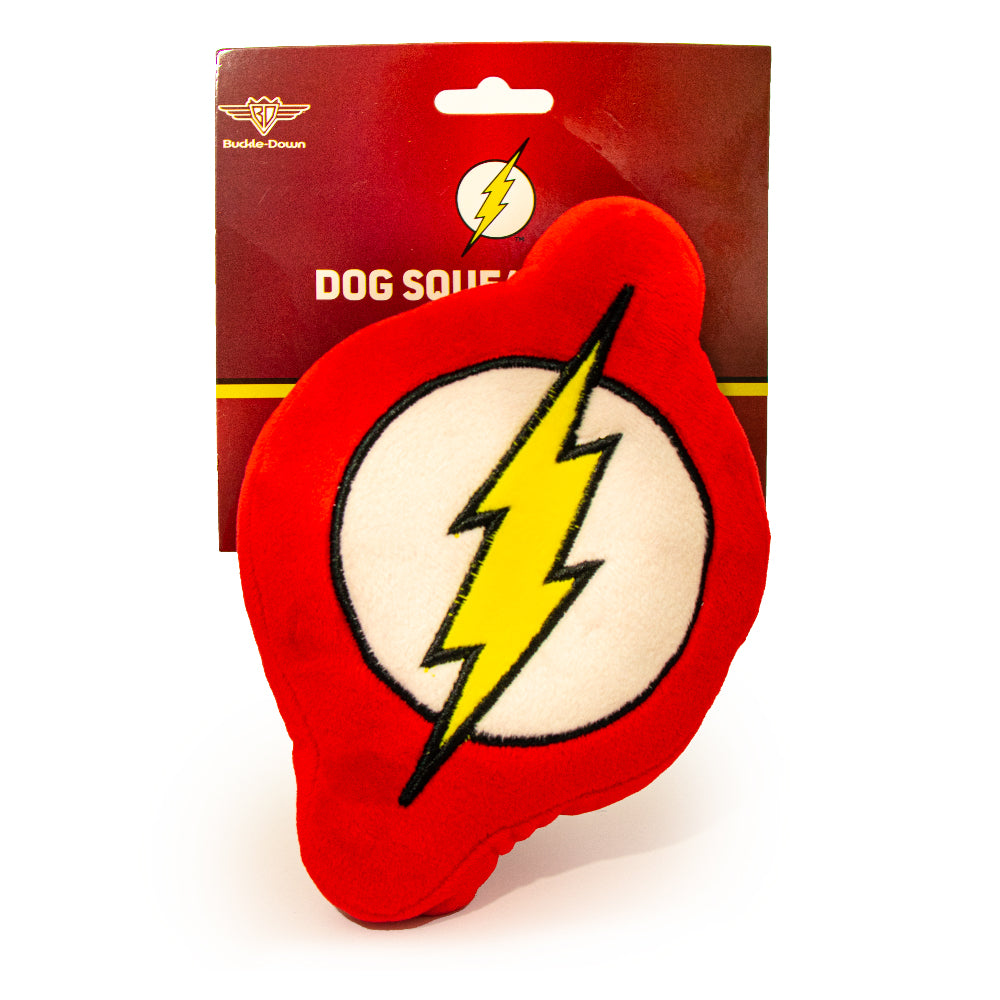 Dog Toy Squeaky Plush - Flash Icon Red White Yellow Dog Toy Squeaky Plush DC Comics