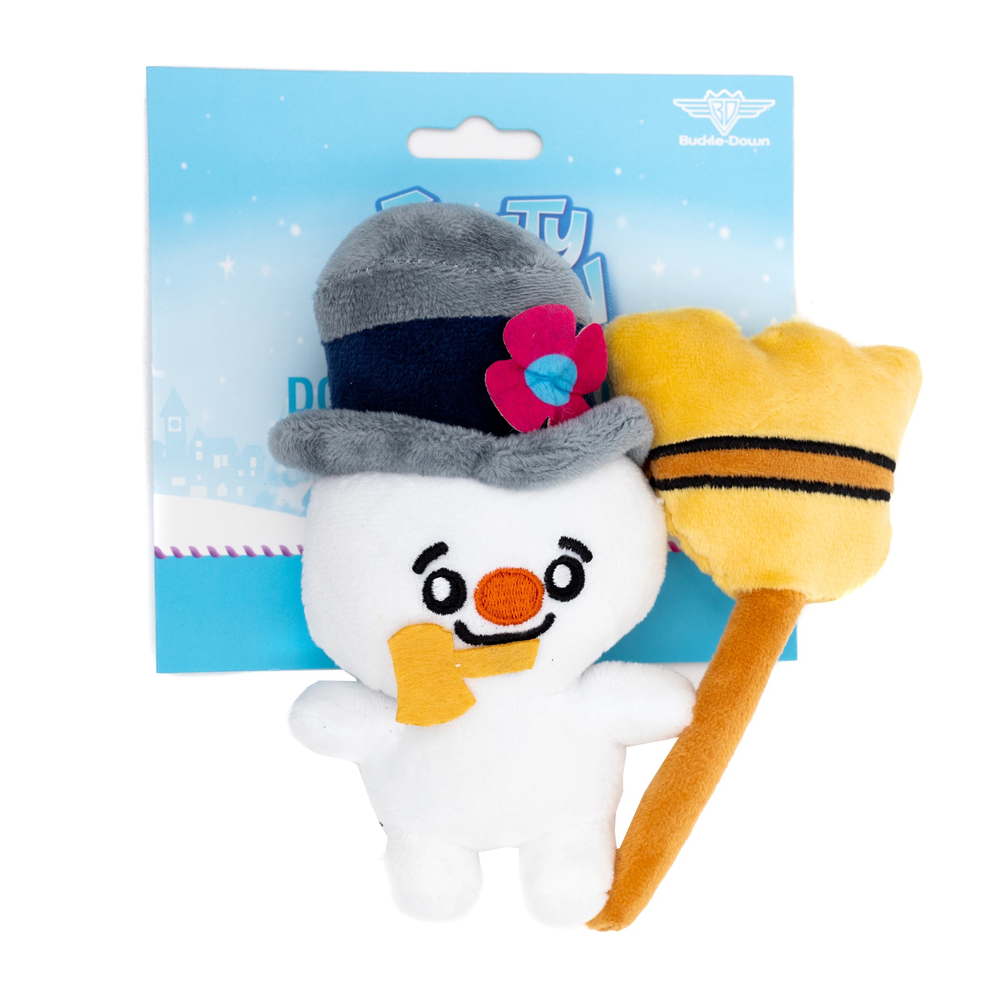 Dog Toy Squeaker Plush - Frosty the Snowman with Broom Full Body Pose Dog Toy Squeaky Plush Warner Bros. Holiday Movies