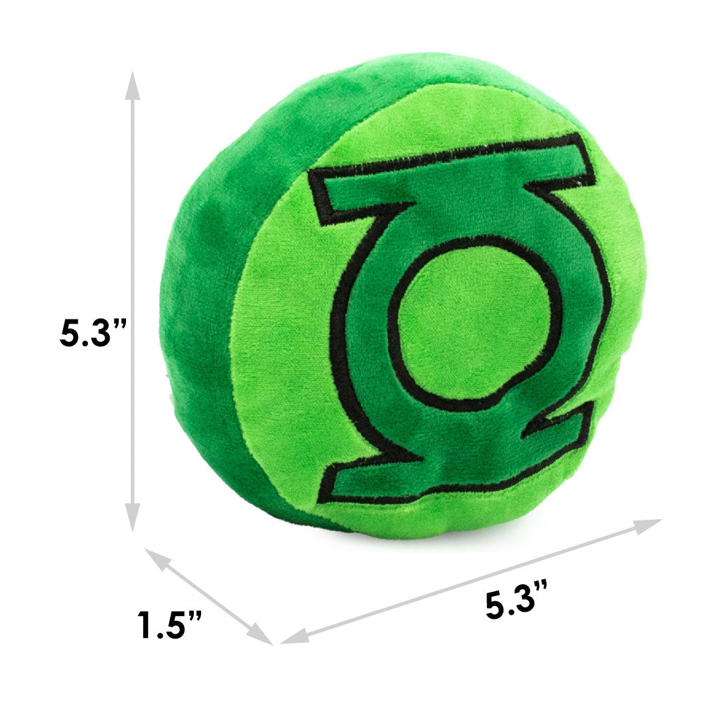 Dog Toy Squeaker Plush - Green Lantern Logo Round Dog Toy Squeaky Plush DC Comics
