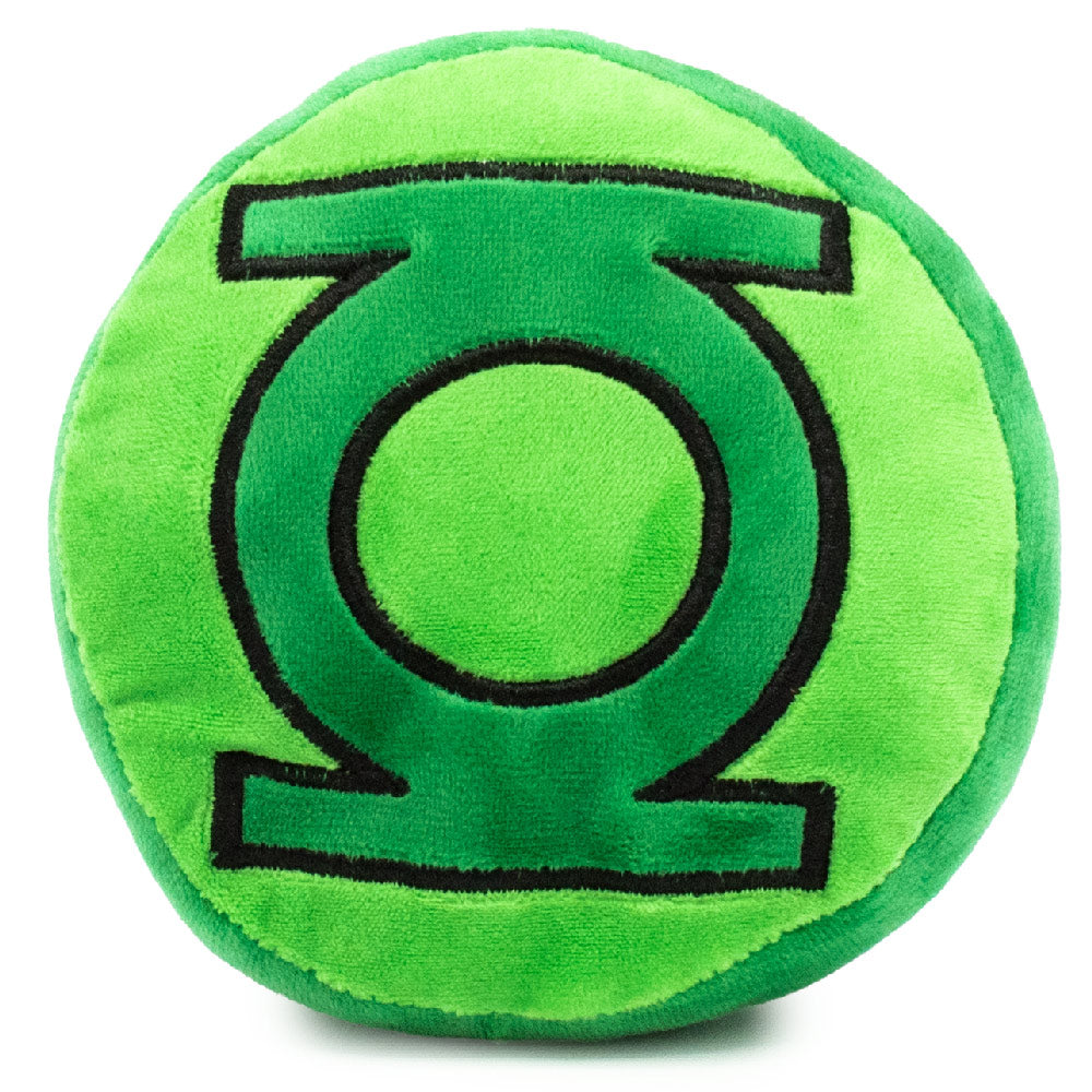 Dog Toy Squeaker Plush - Green Lantern Logo Round Dog Toy Squeaky Plush DC Comics