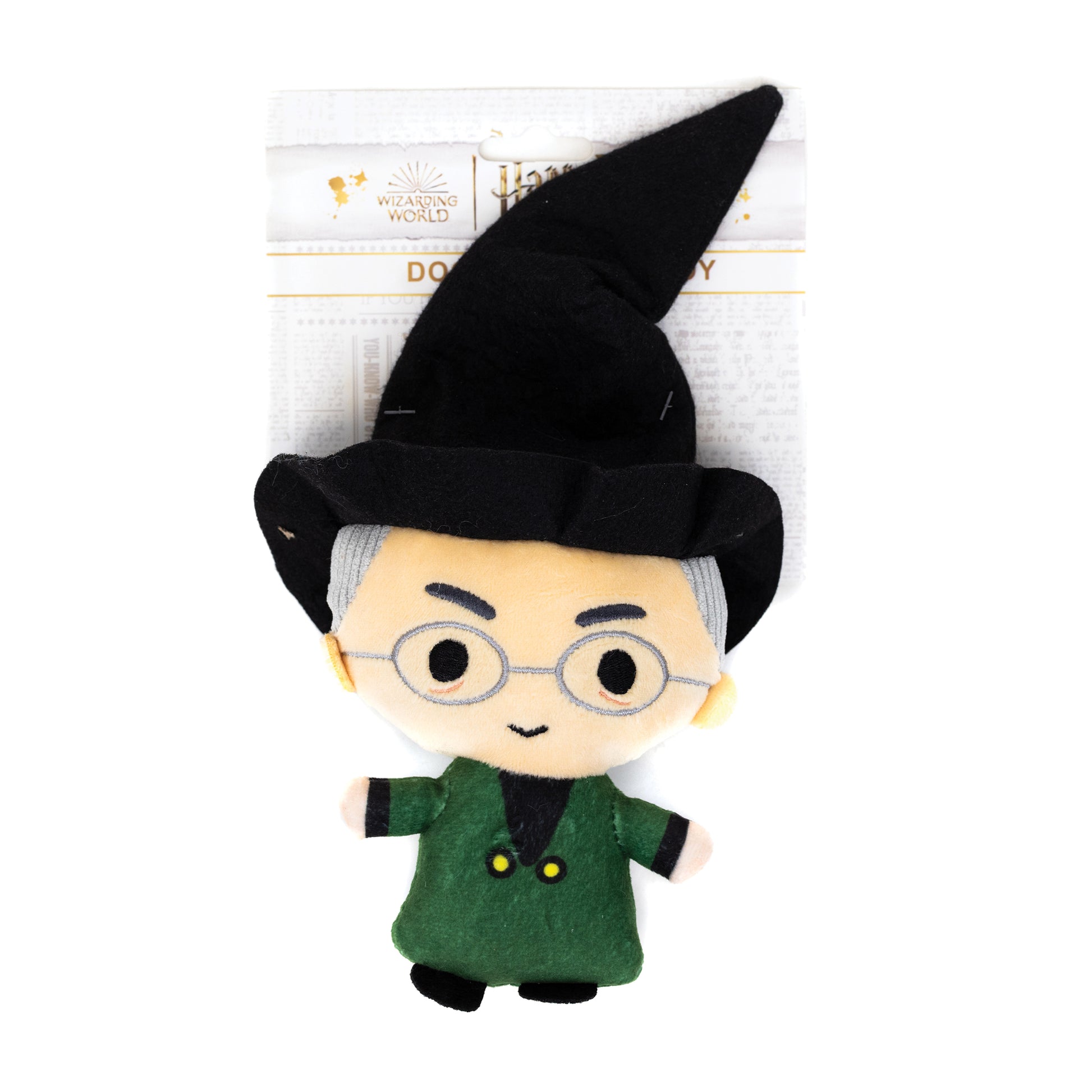 Dog Toy Squeaker Plush - Harry Potter Professor Minerva McGonagall Standing Charm Full Body Pose Dog Toy Squeaky Plush Harry Potter