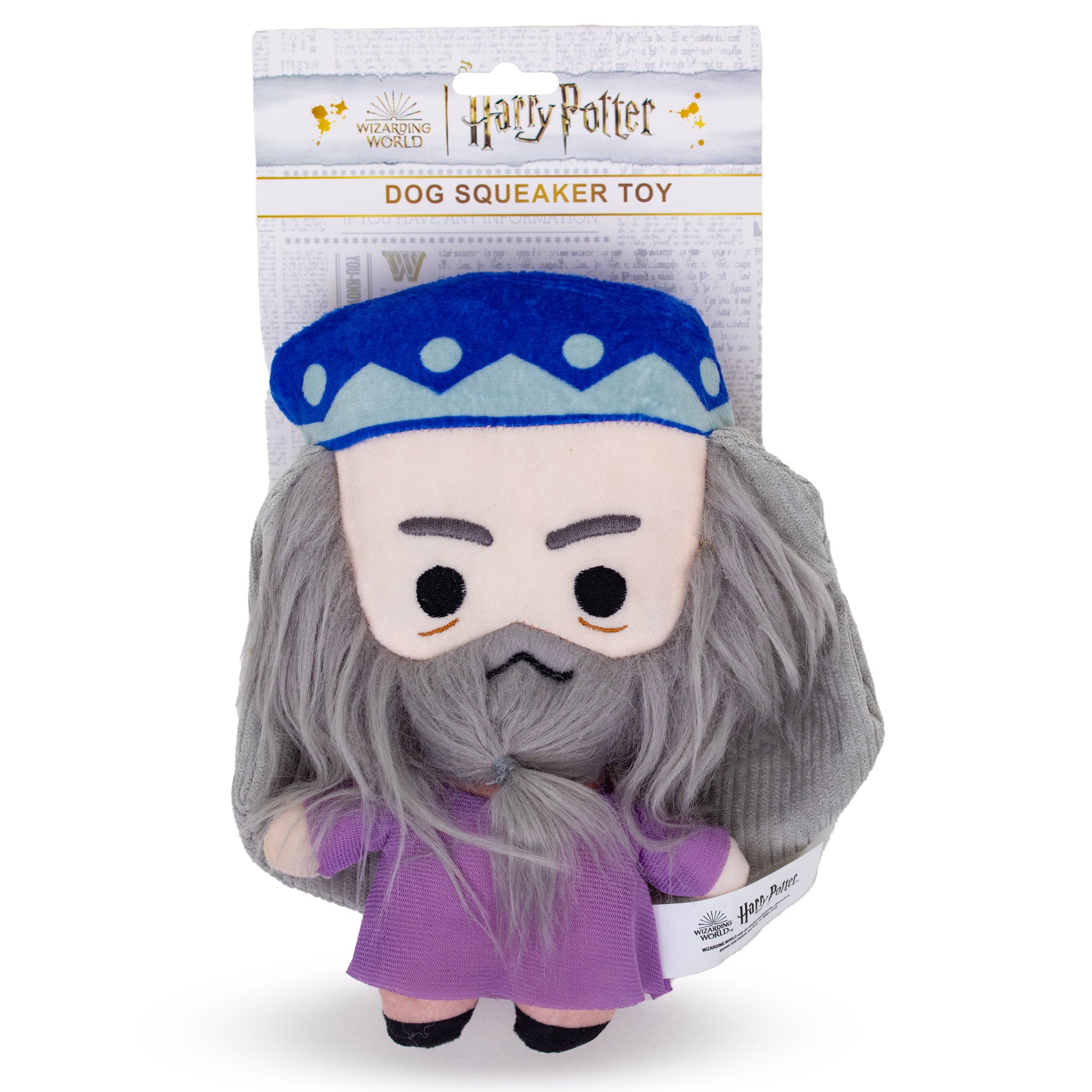 Dog Toy Squeaker Plush - Harry Potter Dumbledore Standing Charm Full Body Pose Dog Toy Squeaky Plush Harry Potter