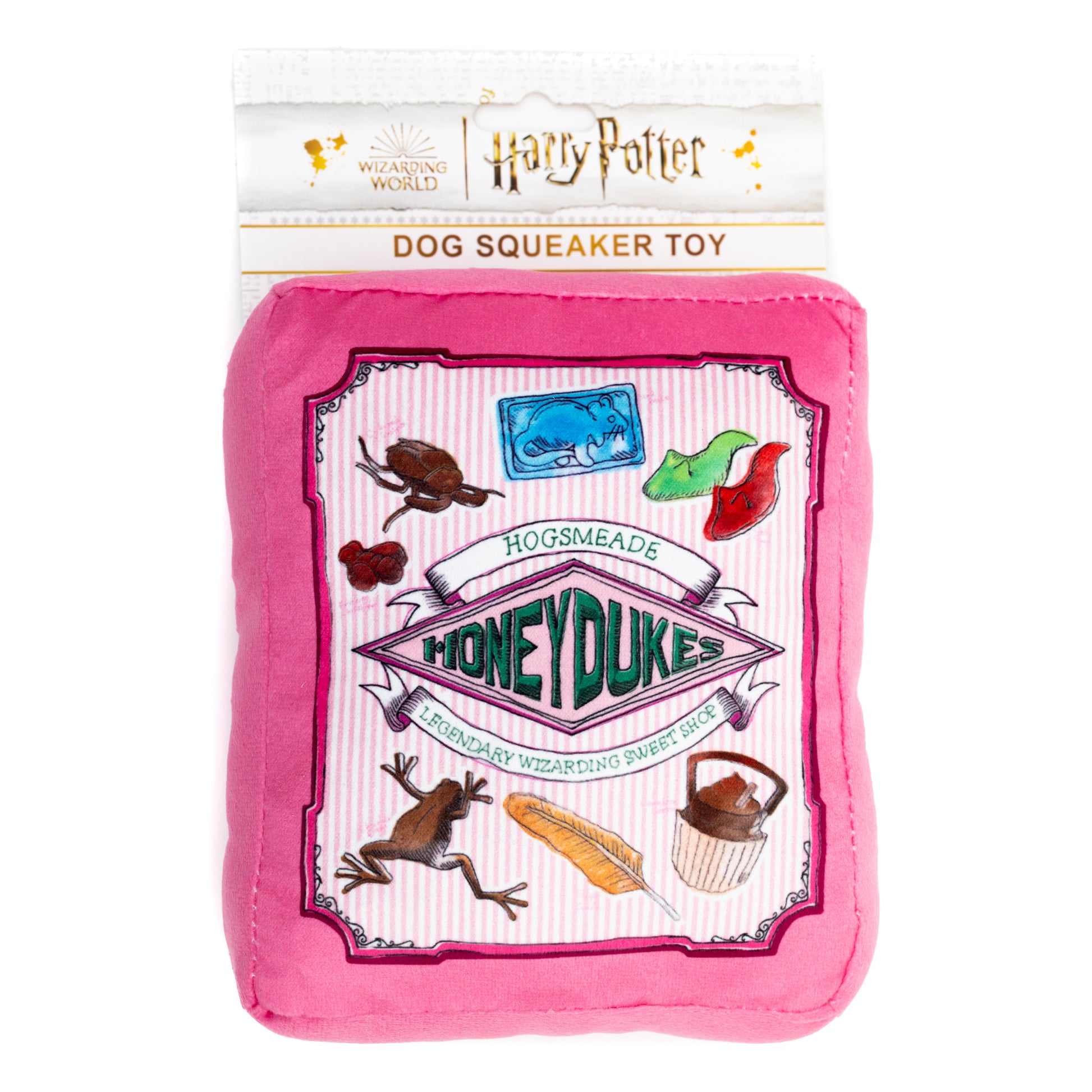 Dog Toy Squeaker Plush - Harry Potter Honeydukes Sweet Shop Candy Box Replica Dog Toy Squeaky Plush Harry Potter