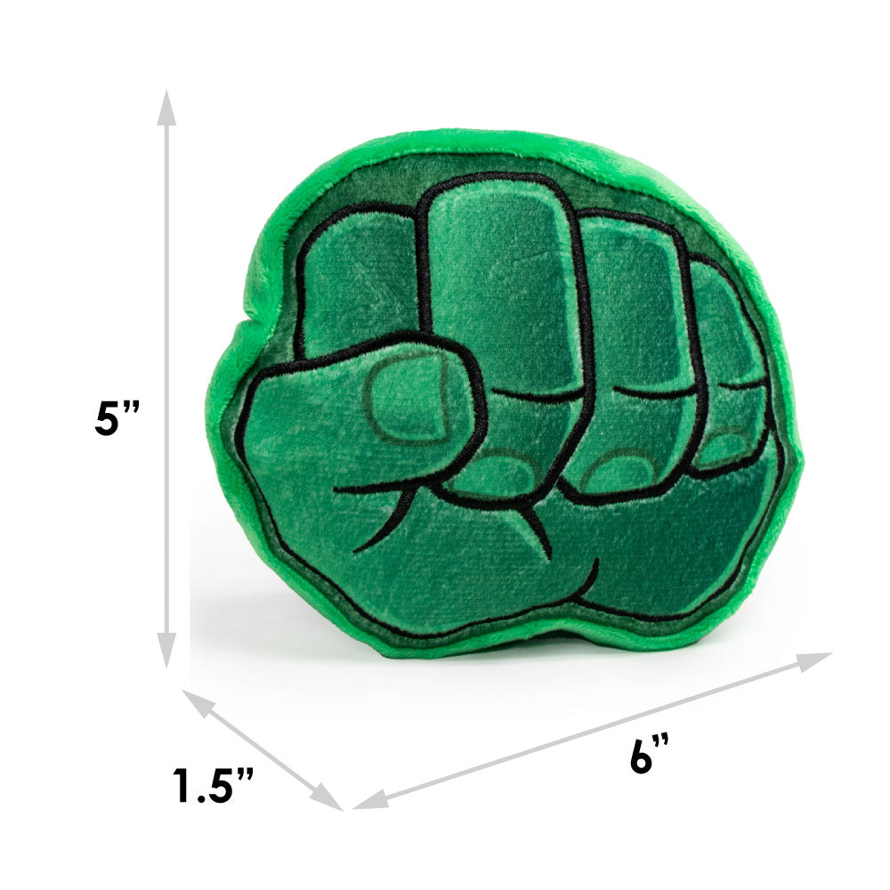 Dog Toy Plush - 6-INCH - Hulk Fist Greens Dog Toy Squeaky Plush Marvel Comics