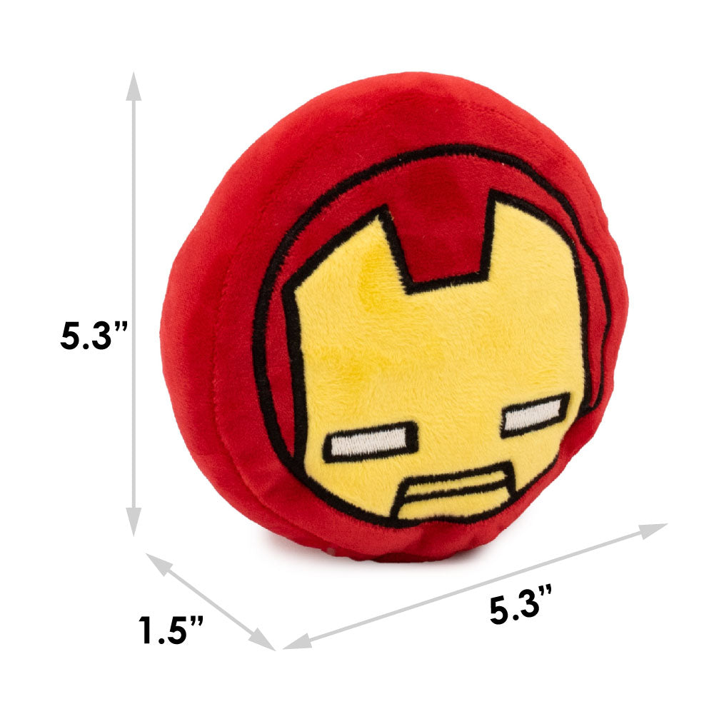 Dog Toy Squeaker Plush - Iron Man Kawaii Face Dog Toy Squeaky Plush Marvel Comics