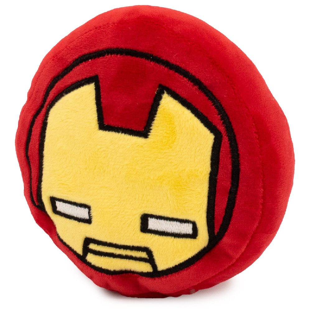 Dog Toy Squeaker Plush - Iron Man Kawaii Face Dog Toy Squeaky Plush Marvel Comics