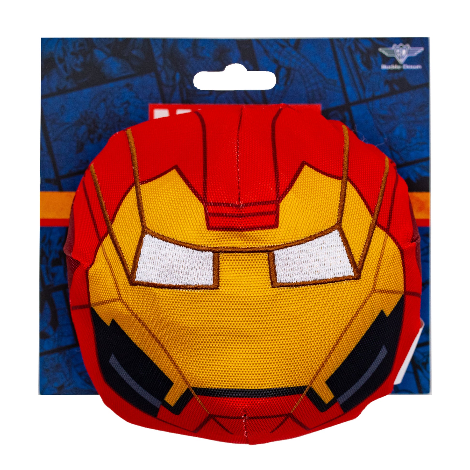 Dog Toy Ballistic Squeaker - Iron Man Face Red Dog Toy Squeaky Plush Marvel Comics