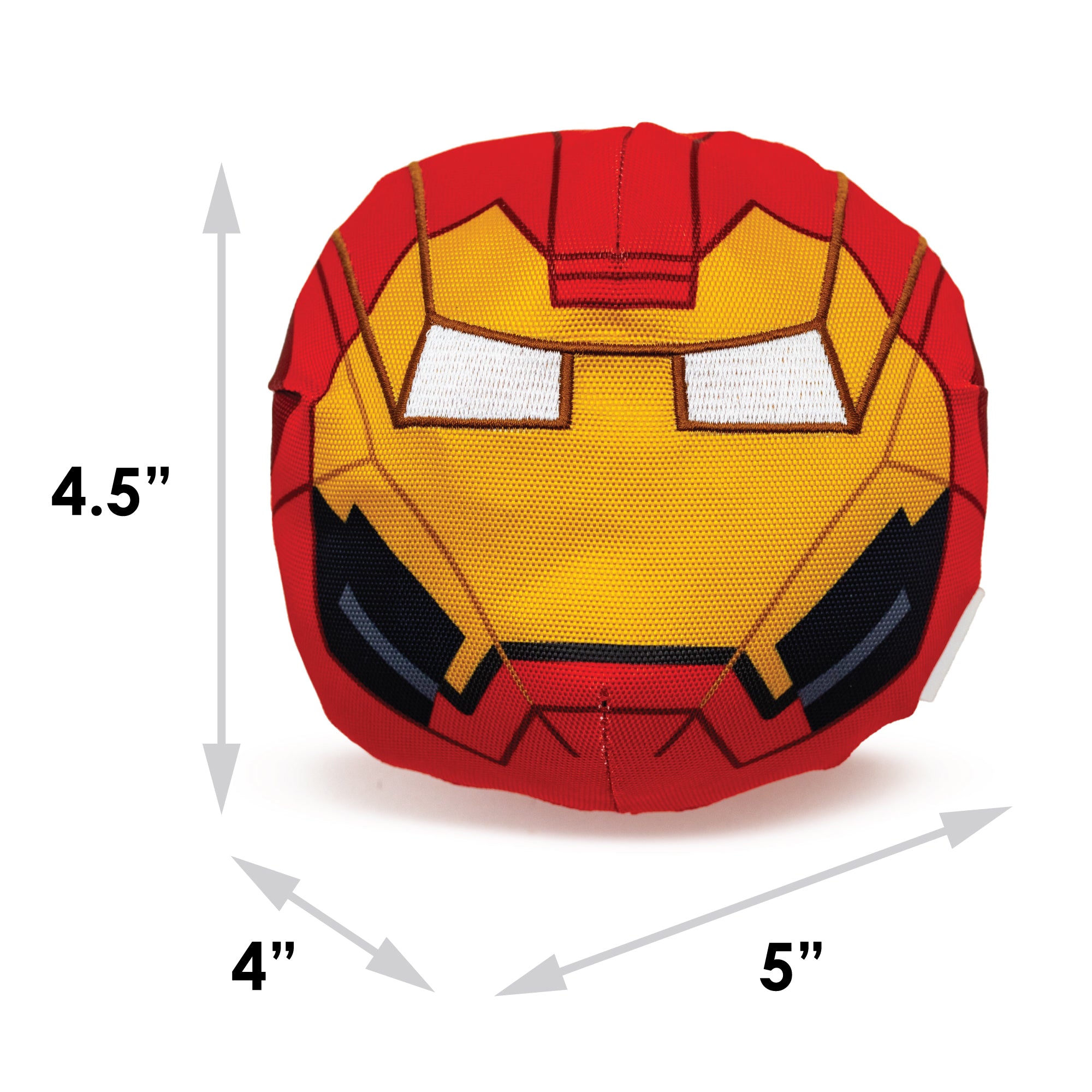 Dog Toy Ballistic Squeaker - Iron Man Face Red Dog Toy Squeaky Plush Marvel Comics