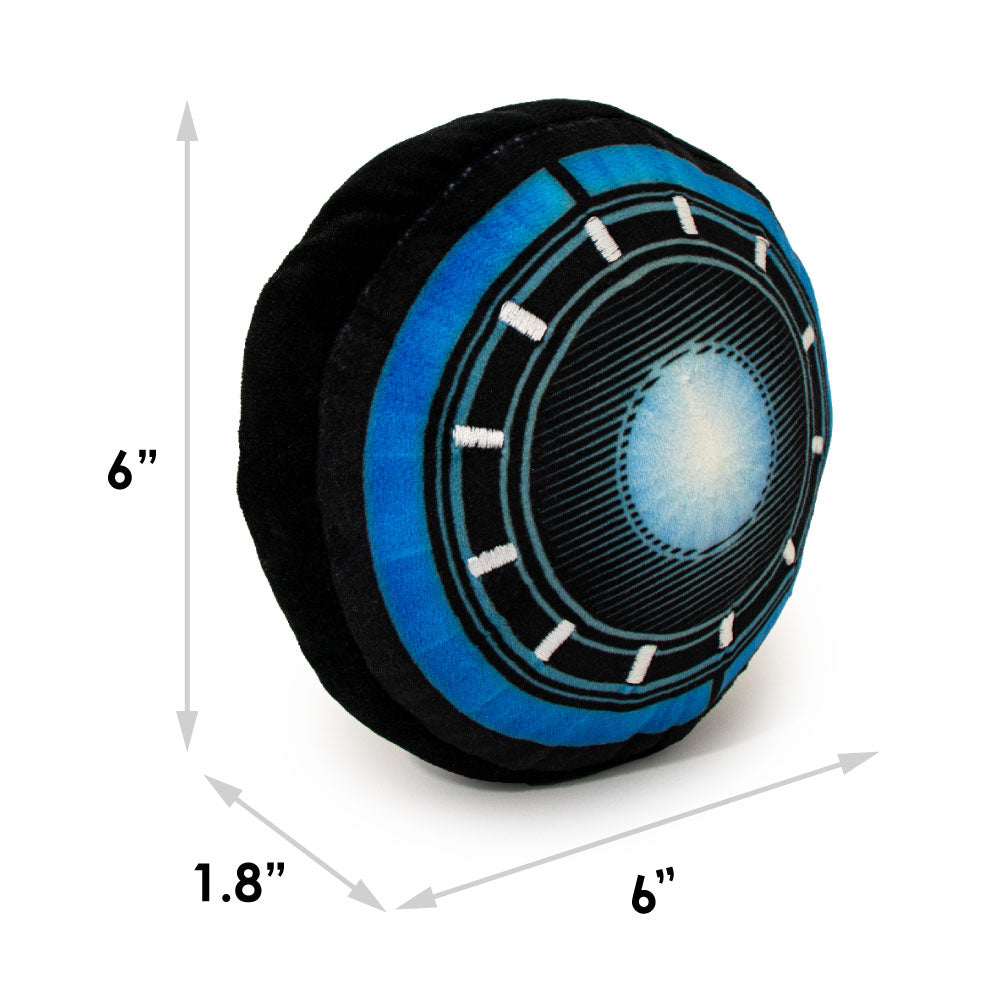 Dog Toy Plush - 6-INCH - Iron Man Arc Reactor Black Blues Dog Toy Squeaky Plush Marvel Comics