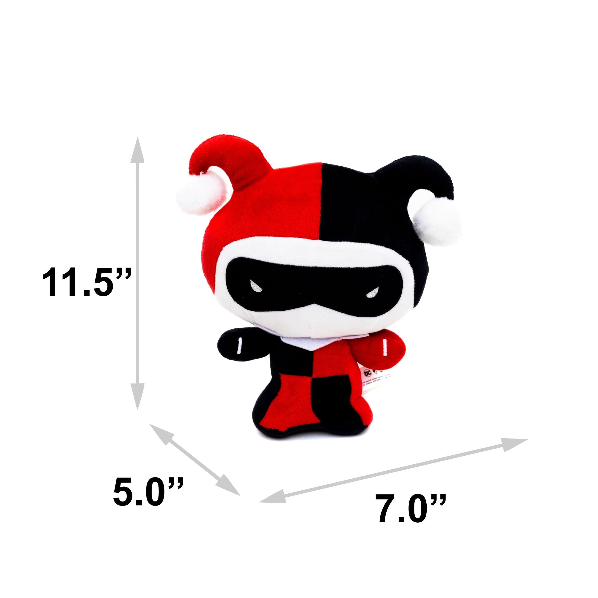 Dog Toy Squeaky Plush 2-Piece Set, DC Comics Chibi Characters, Joker, Harley Quinn