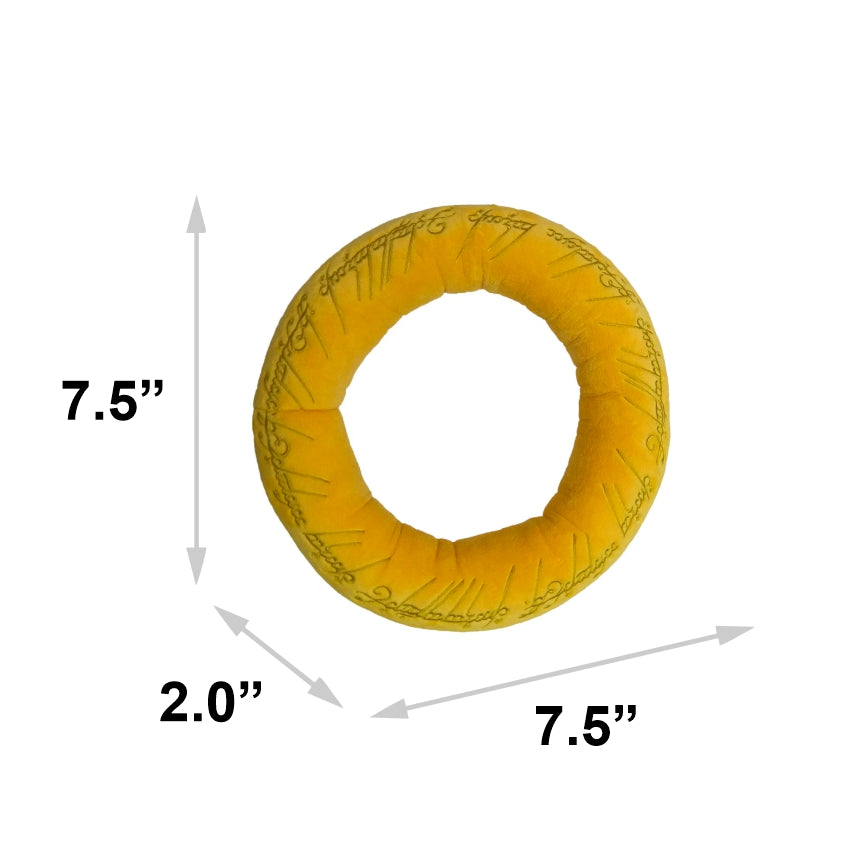 Dog Toy Squeaker Plush - The Lord of the Rings One Ring Golden Yellow Dog Toy Squeaky Plush The Lord of the Rings