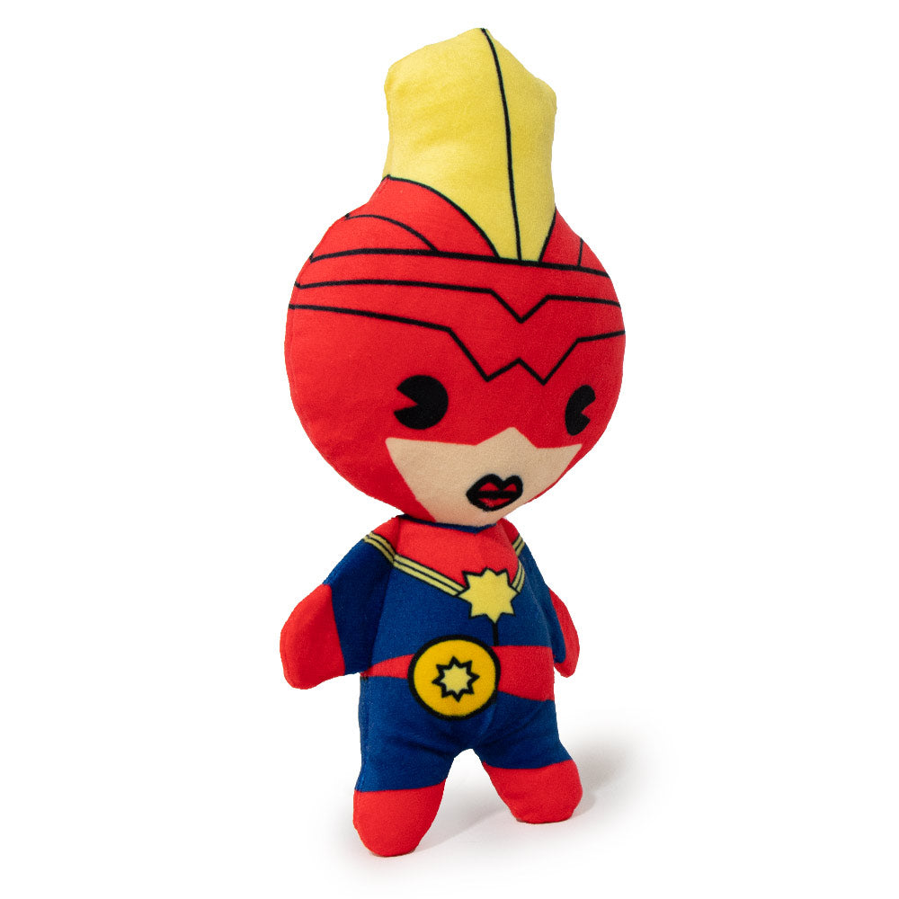Dog Toy Squeaky Plush - Kawaii Captain Marvel Standing Pose Dog Toy Squeaky Plush Marvel Comics