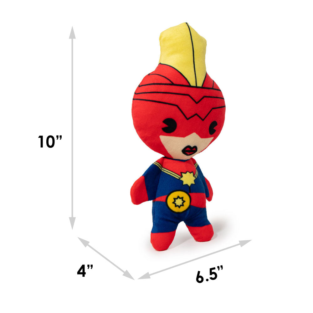 Dog Toy Squeaky Plush - Kawaii Captain Marvel Standing Pose Dog Toy Squeaky Plush Marvel Comics
