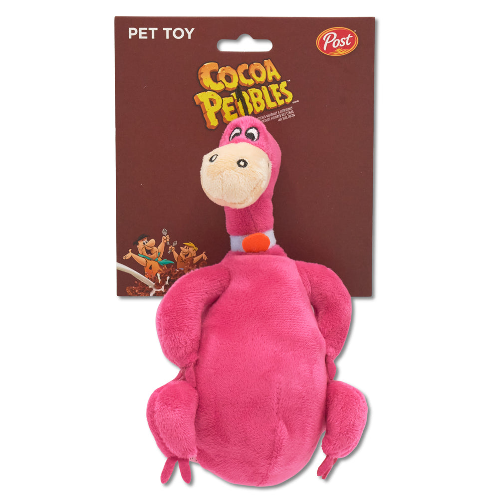 Dog Toy Squeaker Plush - Cocoa Pebbles The Flintstones Dino Dinosaur Full Body Pose Dog Toy Squeaky Plush Hanna Barbera and Post Pebbles Cereal