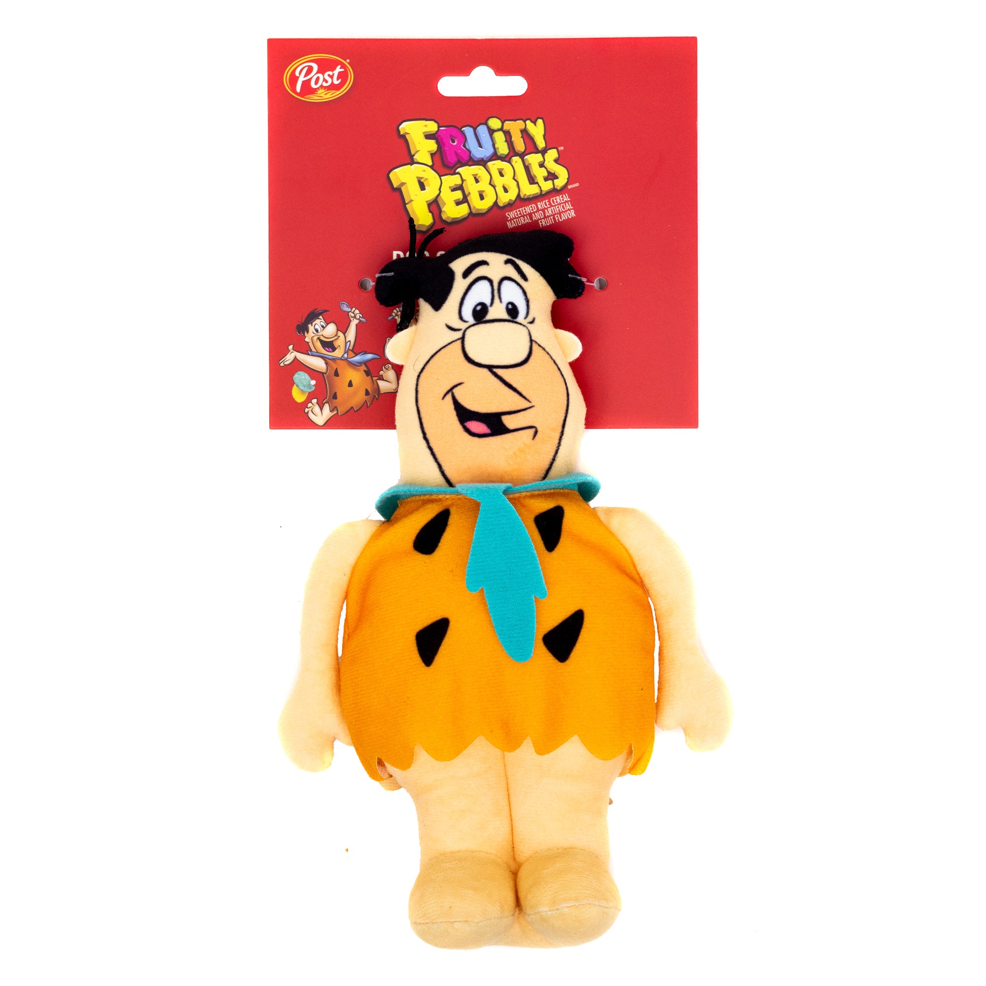 Dog Toy Squeaker Plush - Cocoa Pebbles The Flintstones Fred Flintstone Full Body Pose Dog Toy Squeaky Plush Hanna Barbera and Post Pebbles Cereal