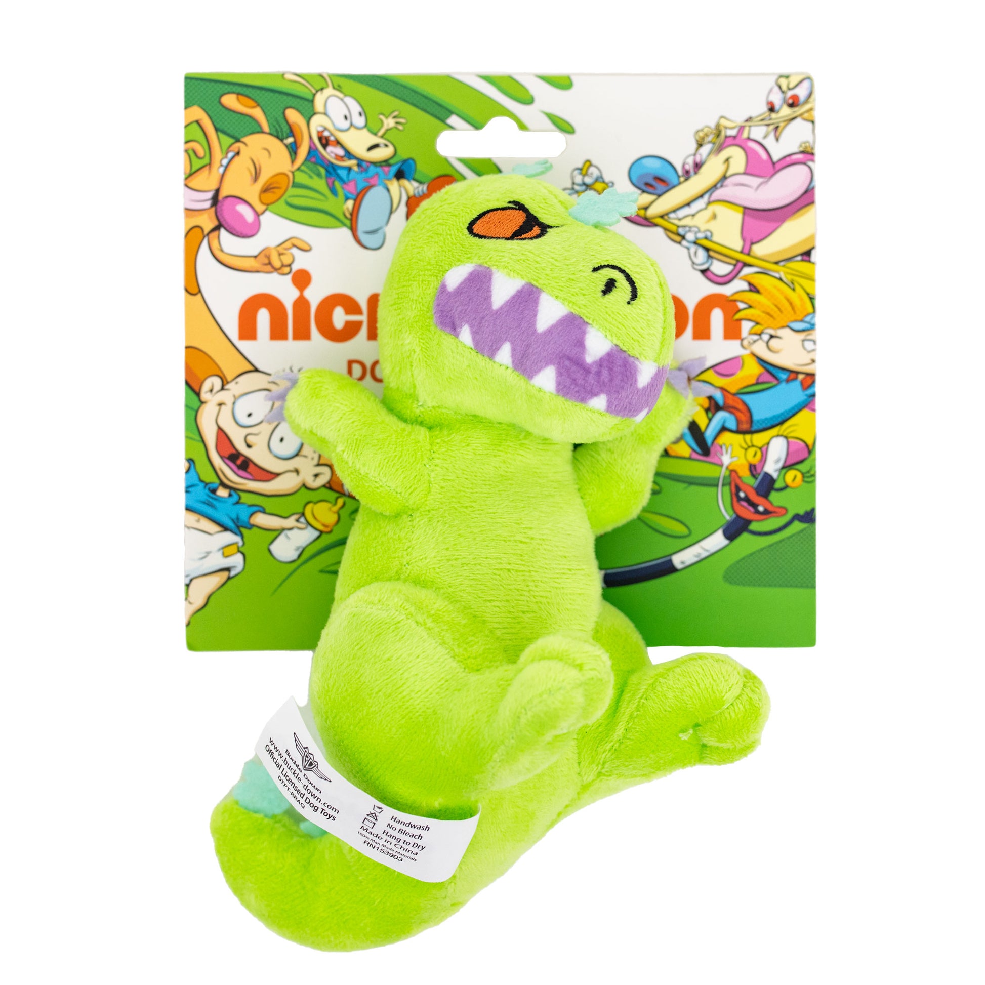 Dog Toy Squeaker Plush - Rugrats Reptar Full Body Pose Dog Toy Squeaky Plush Nickelodeon