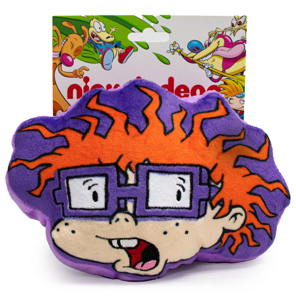 Dog Toy Squeaker Plush - Rugrats Chuckie Face Dog Toy Squeaky Plush Nickelodeon