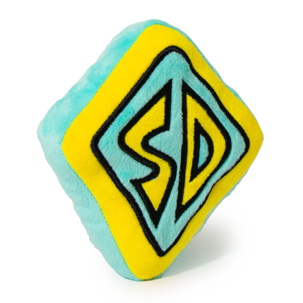 Dog Toy Squeaky Plush - Scooby Doo SD Dog Collar Logo Blue Yellow Dog Toy Squeaky Plush Hanna Barbera