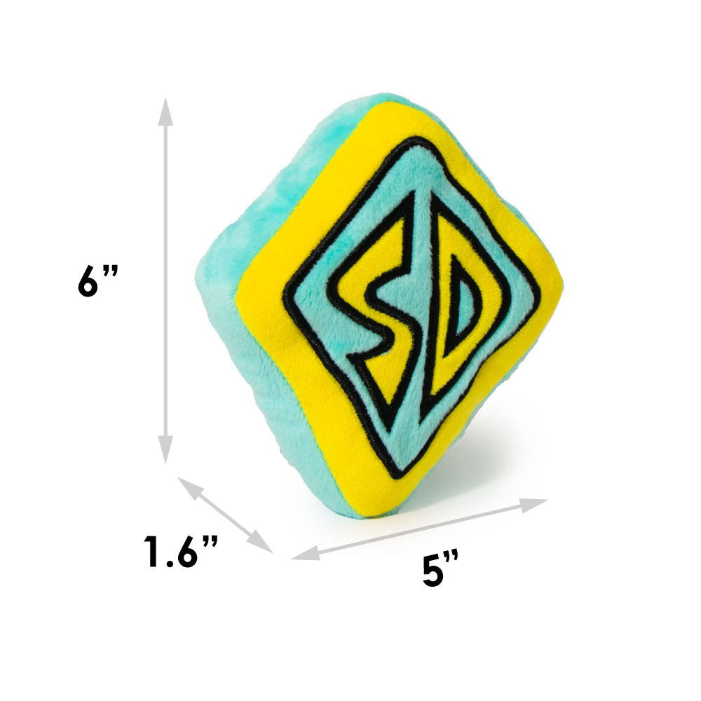 Dog Toy Squeaky Plush - Scooby Doo SD Dog Collar Logo Blue Yellow Dog Toy Squeaky Plush Hanna Barbera