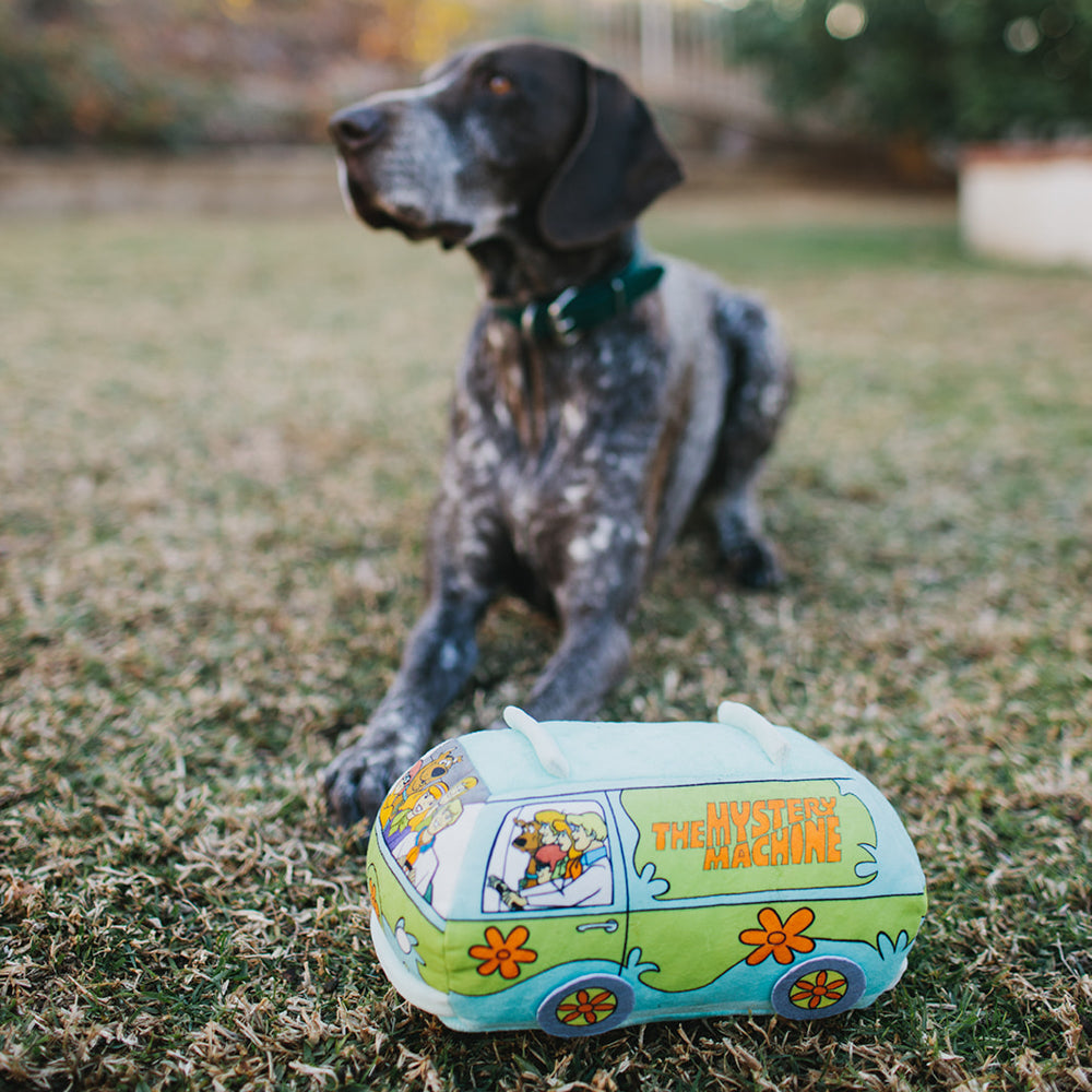 Dog Toy Squeaker Plush - Scooby Doo Group in Mystery Machine Van Dog Toy Squeaky Plush Hanna Barbera