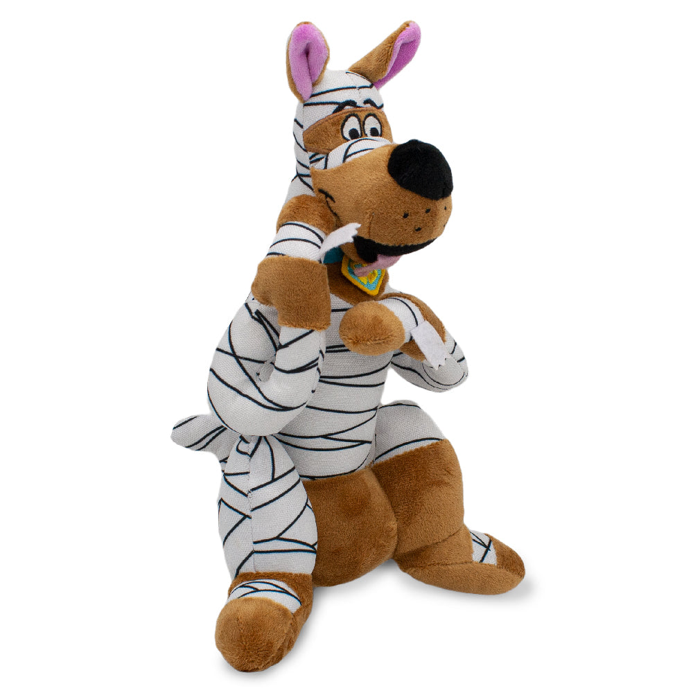 Dog Toy Squeaker Plush - Mummy Wrap Halloween Scooby-Doo Sitting Pose Dog Toy Squeaky Plush Hanna Barbera