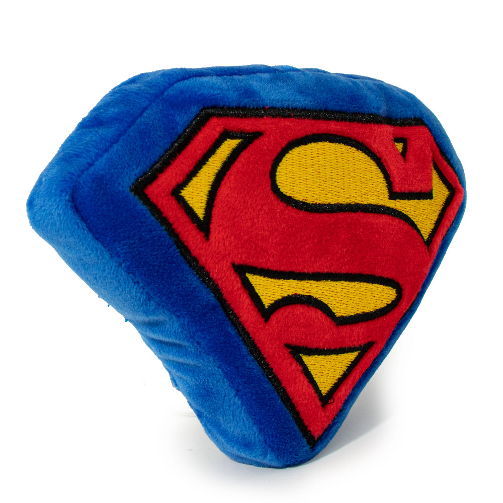 DTPT-SMBB Dog Toy Squeaky Plush - Superman Shield Blue Red Yellow Dog Toy Squeaky Plush DC Comics