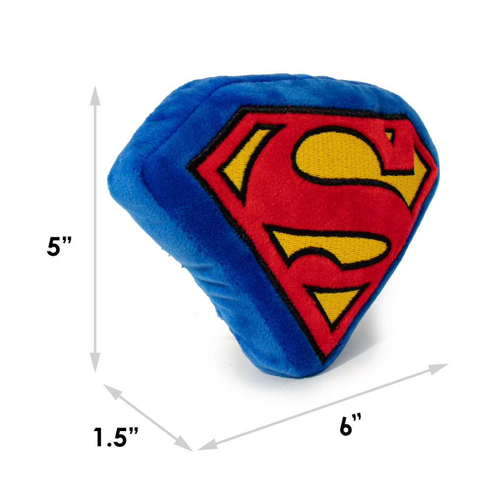 DTPT-SMBB Dog Toy Squeaky Plush - Superman Shield Blue Red Yellow Dog Toy Squeaky Plush DC Comics