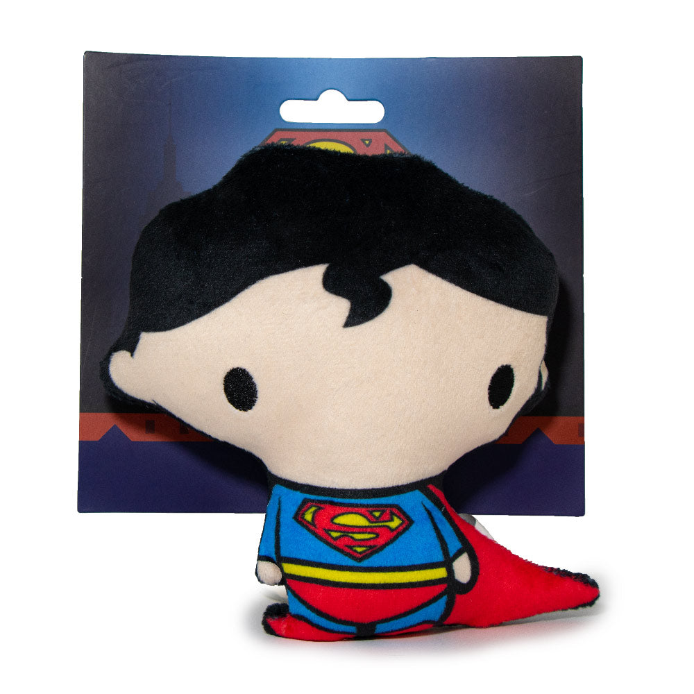 Dog Toy Plush - Chibi Superman Standing Pose Dog Toy Squeaky Plush DC Comics