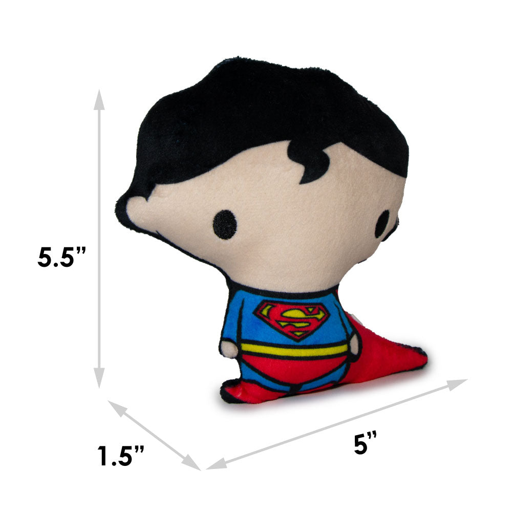 Dog Toy Plush - Chibi Superman Standing Pose Dog Toy Squeaky Plush DC Comics