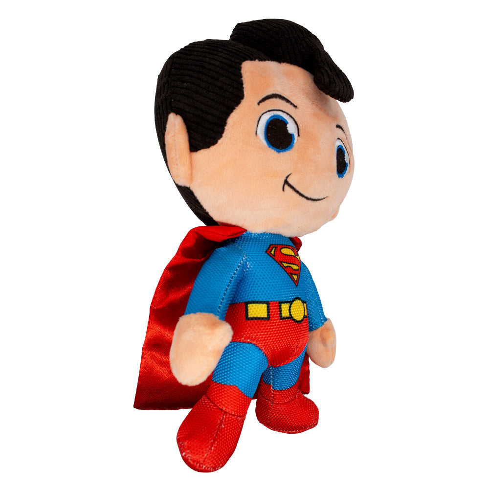 Dog Toy Squeaker Plush - Superman Chibi Full Body Standing Pose with Corduroy Hair Dog Toy Squeaky Plush DC Comics