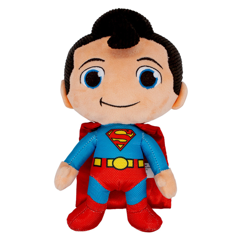 Dog Toy Squeaker Plush - Superman Chibi Full Body Standing Pose with Corduroy Hair Dog Toy Squeaky Plush DC Comics