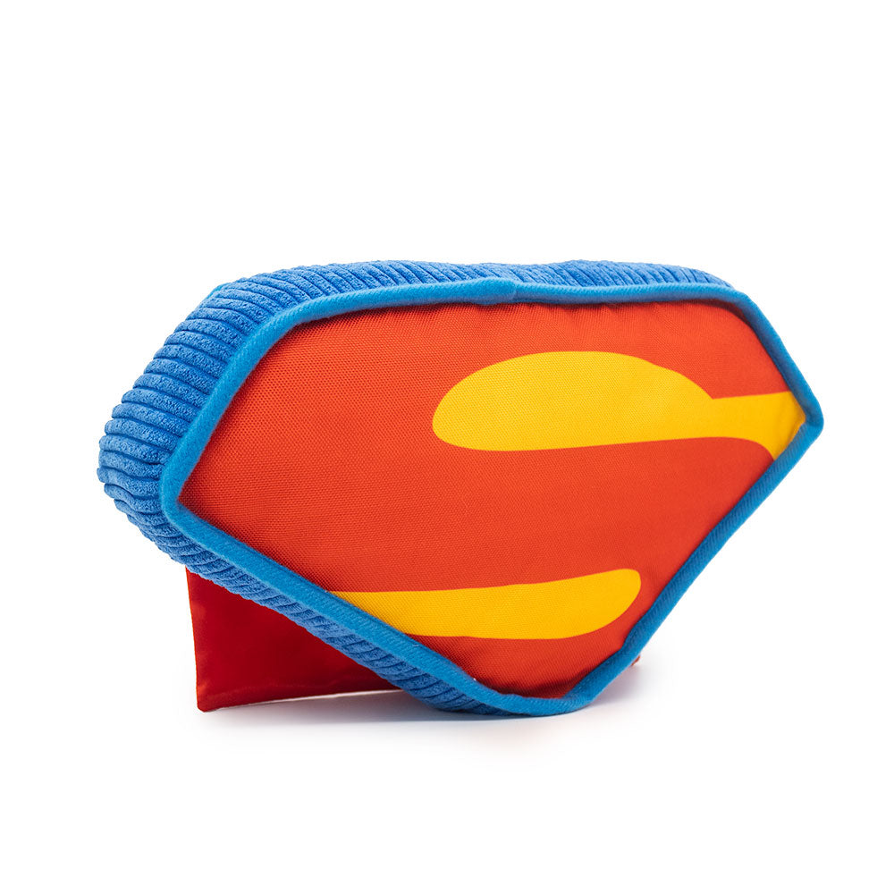 Dog Toy Squeaker Plush - DC League of Super-Pets Superman Dog Krypto the Super Dog Logo with Cape Blue Red Yellow Dog Toy Squeaky Plush DC Comics