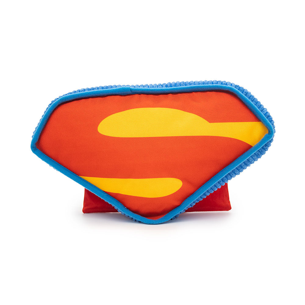 Dog Toy Squeaker Plush - DC League of Super-Pets Superman Dog Krypto the Super Dog Logo with Cape Blue Red Yellow Dog Toy Squeaky Plush DC Comics